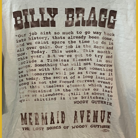 Bill Bragg - Woody Guthrie - Tour Shirt '90s - XL